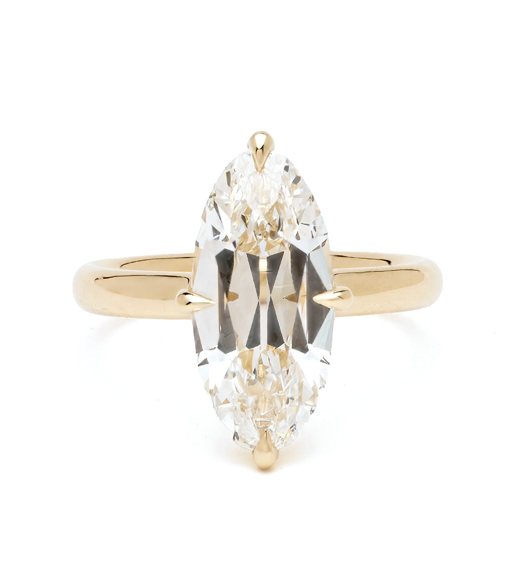 3.85 Antique Moval Billie Engagement Ring 1