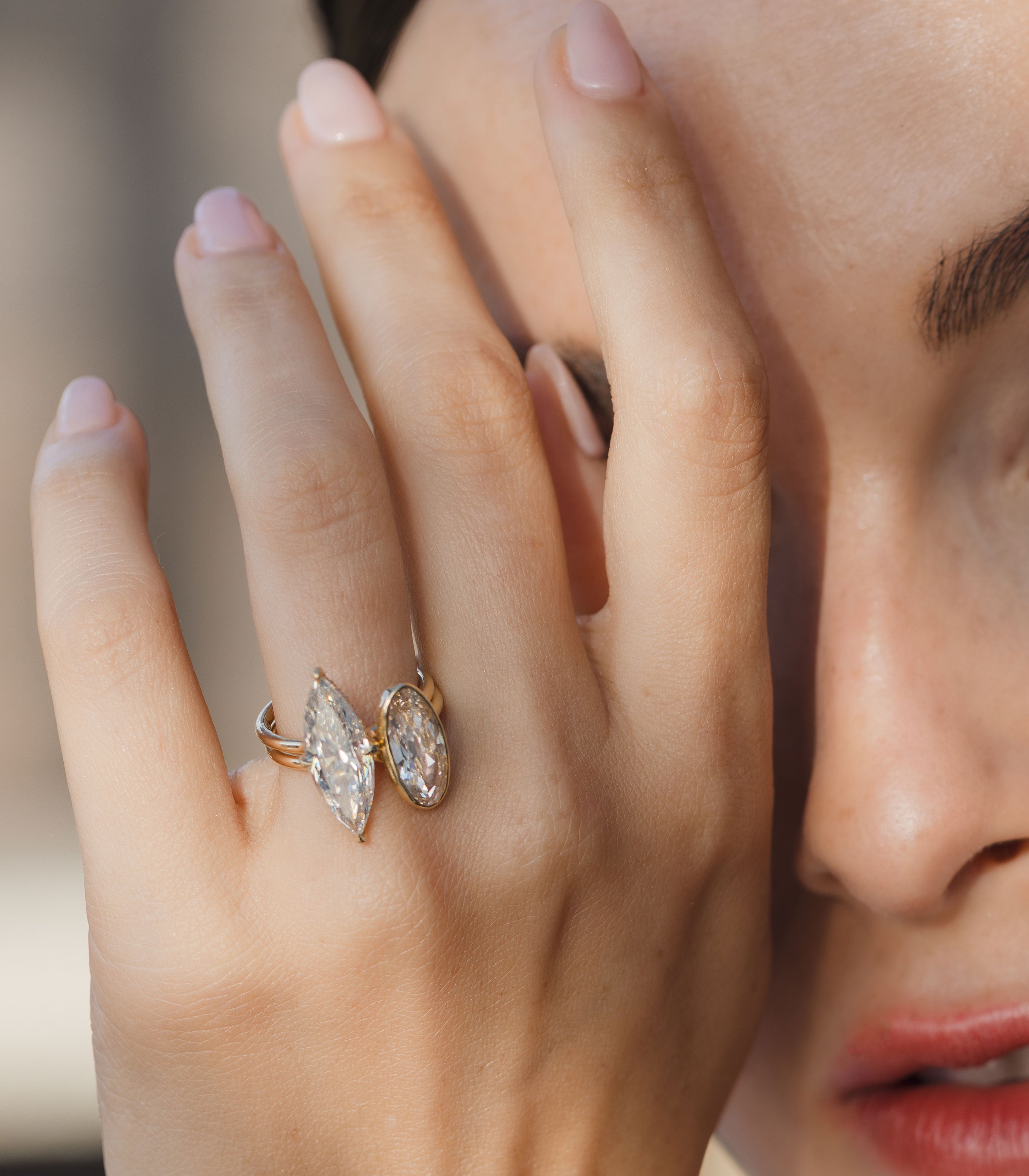 Billie Bezel Unique Engagement Ring