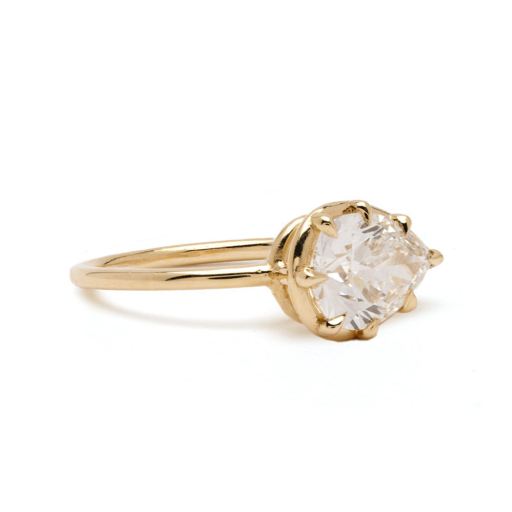 Mini Gigi Pear Diamond Pinky Ring 2