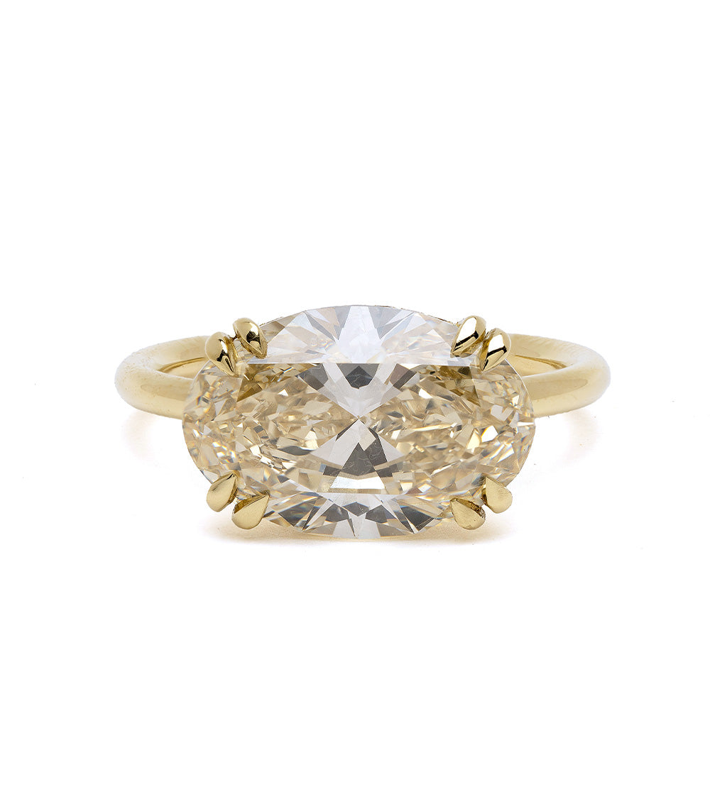 Sk R85 Hh Dp Nd Cd Oc Ew 4.50 Champagne Oval Diamond Engagement Ring