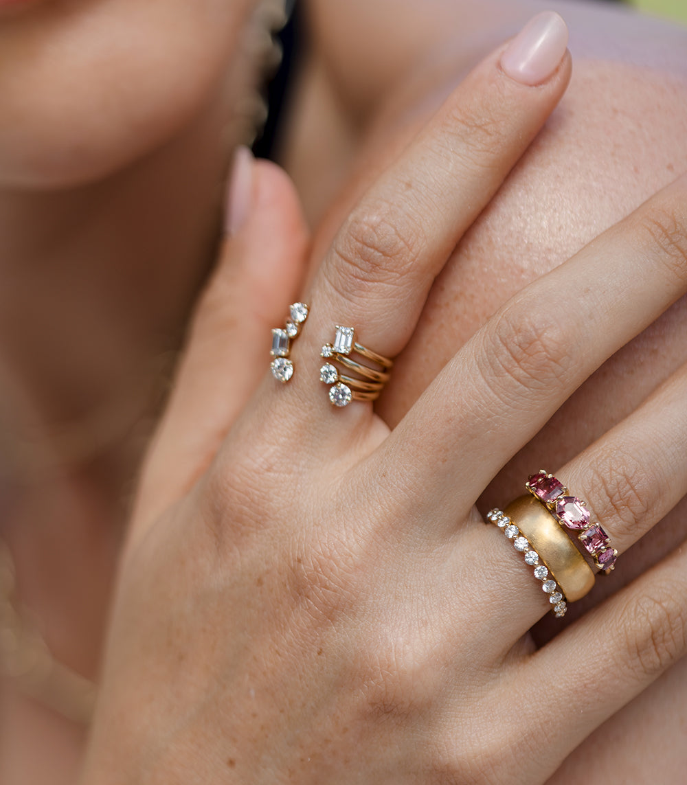 Unique Gemstone Stacking Bands