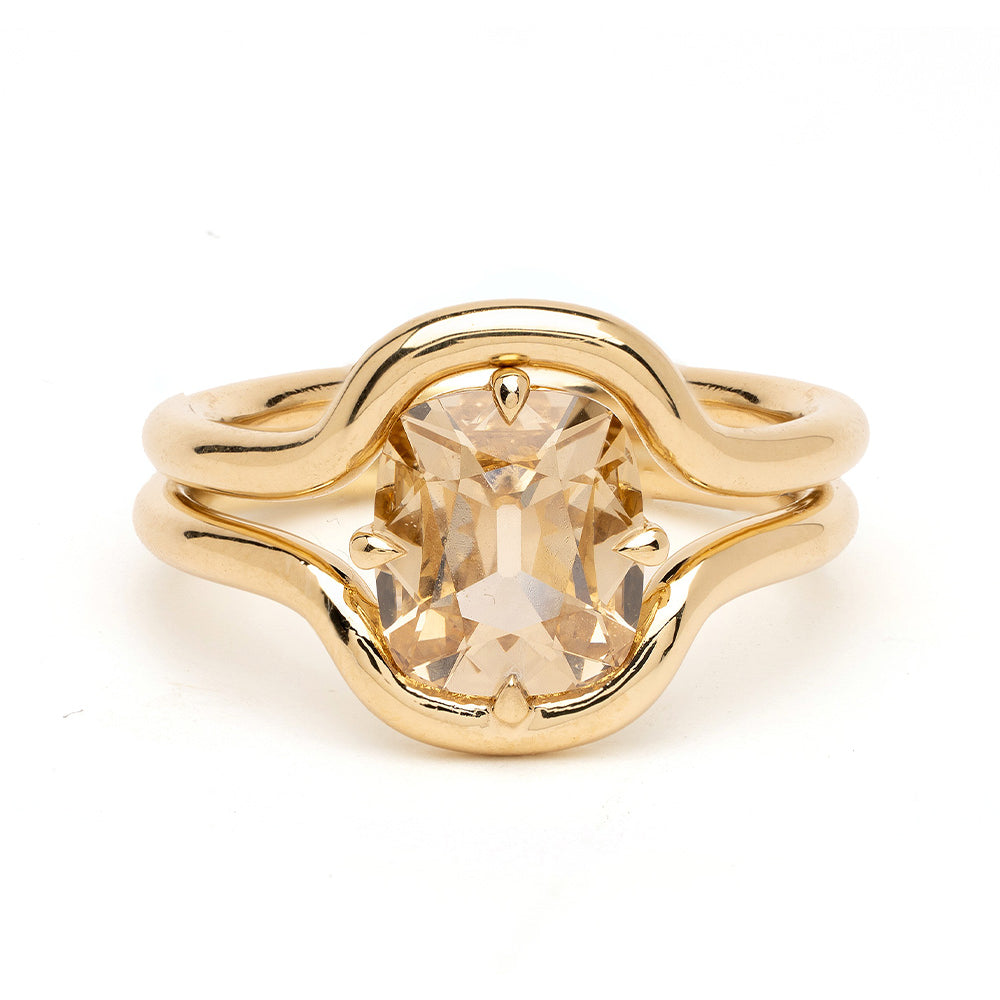 Antique Cushion Champagne Diamond Engagement Ring