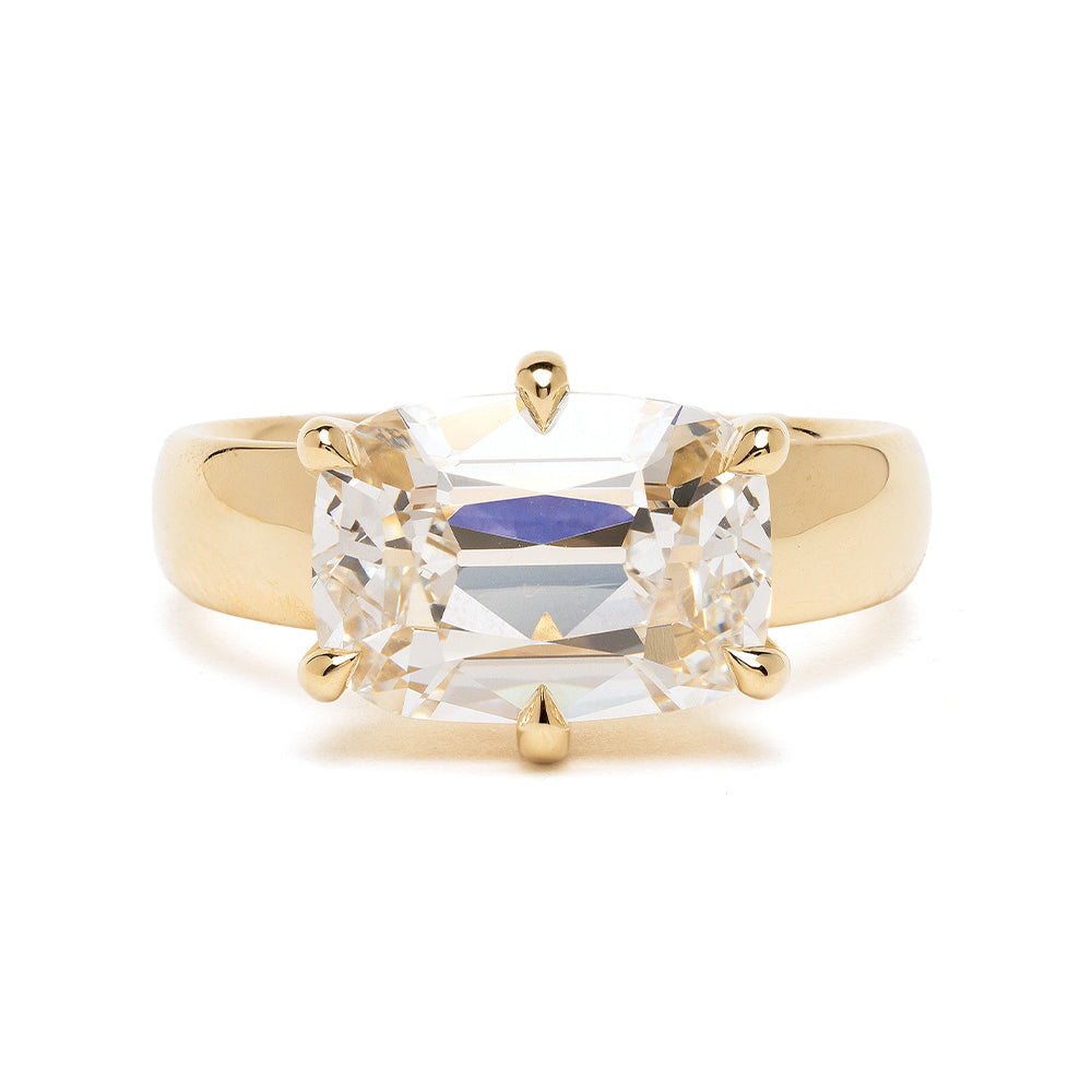 Antique Elongated Cushion Diamond Engagement Ring