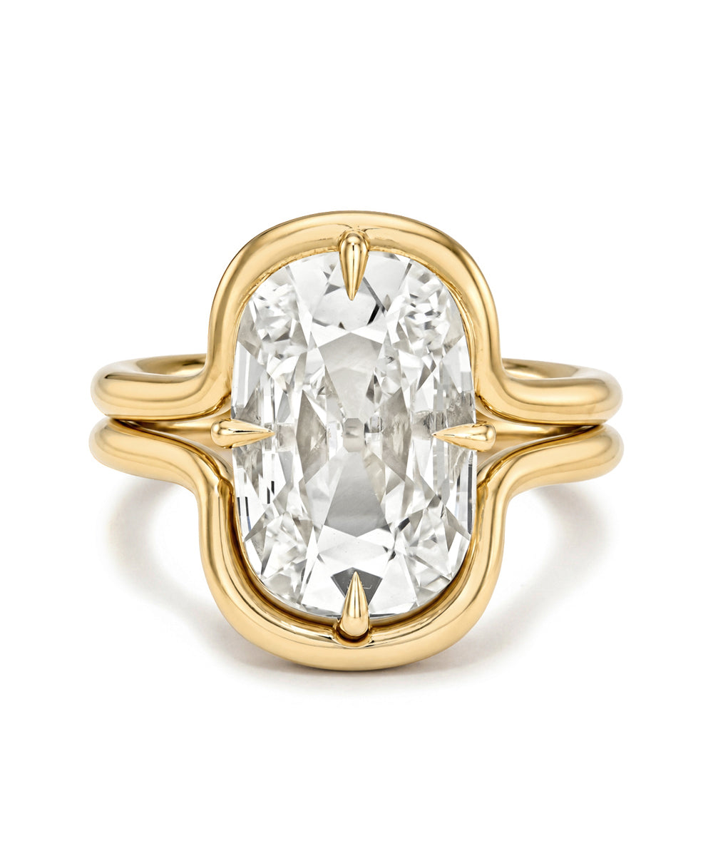 Onda Convertible - 3.31CT Flat Cushion Cut Lab Diamond Engagement Ring