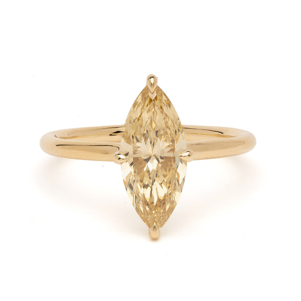 Champagne Marquise Natural Diamond Engagement Ring