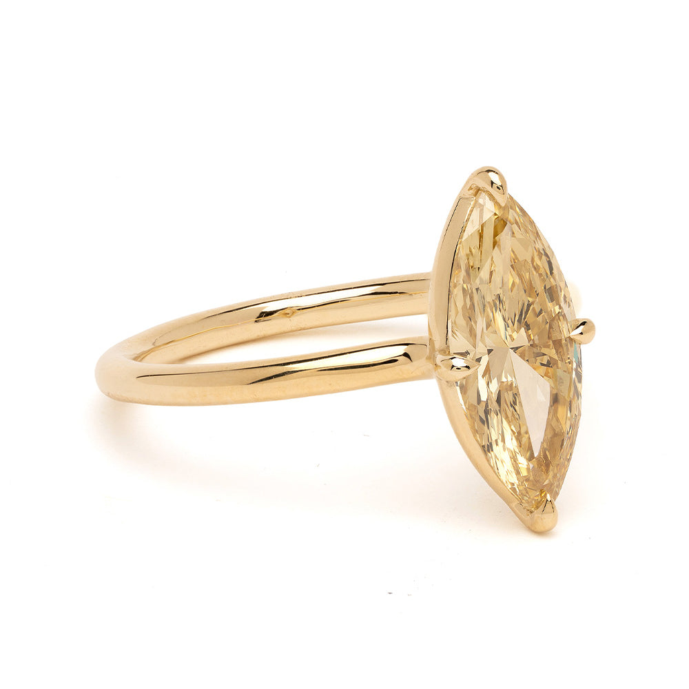 Champagne Marquise Natural Diamond Engagement Ring