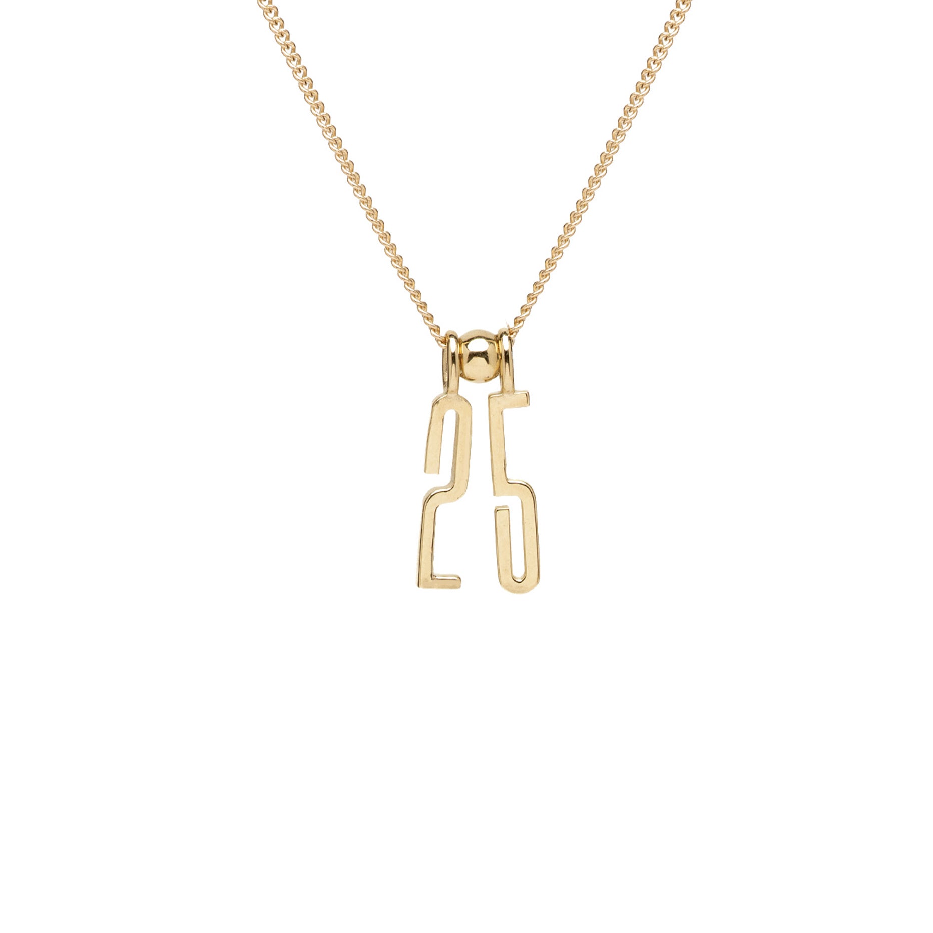 Double Initial Gold Charm Necklace Id N6 Closeup