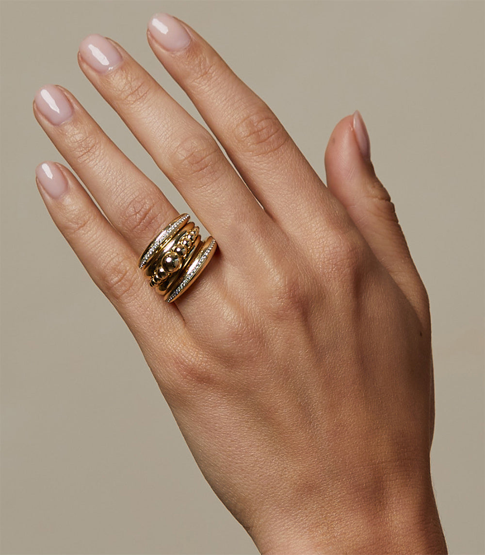 Gold And Diamond Stacking Bands
