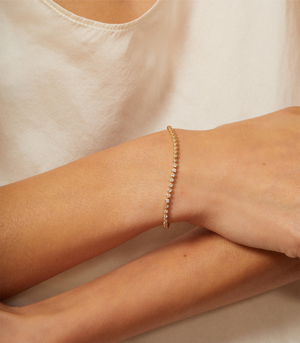 Gold Ball Bracelet For 1 Carat Diamond Ring