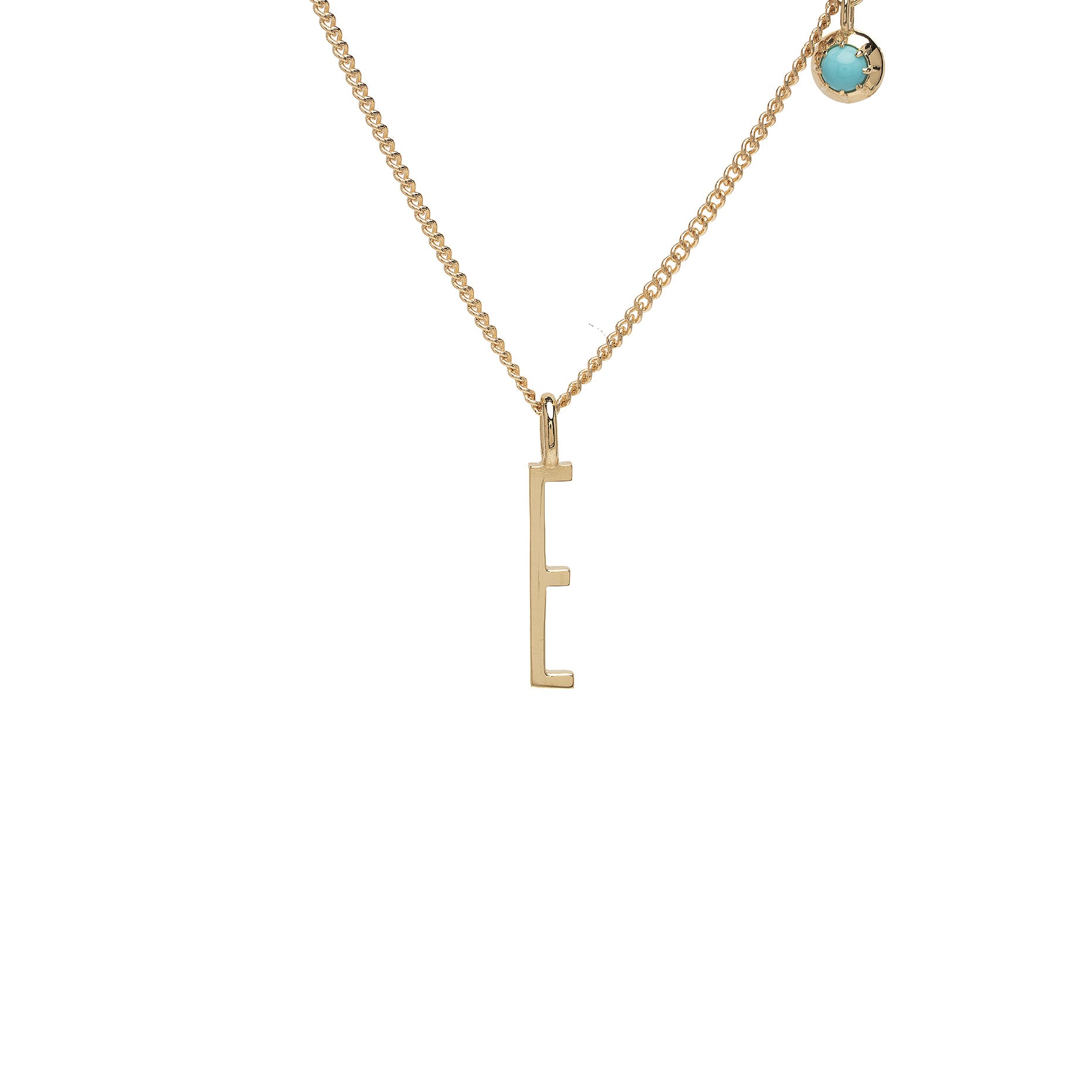 Gold Initial Necklace With Birthstone Id N5 Closeup