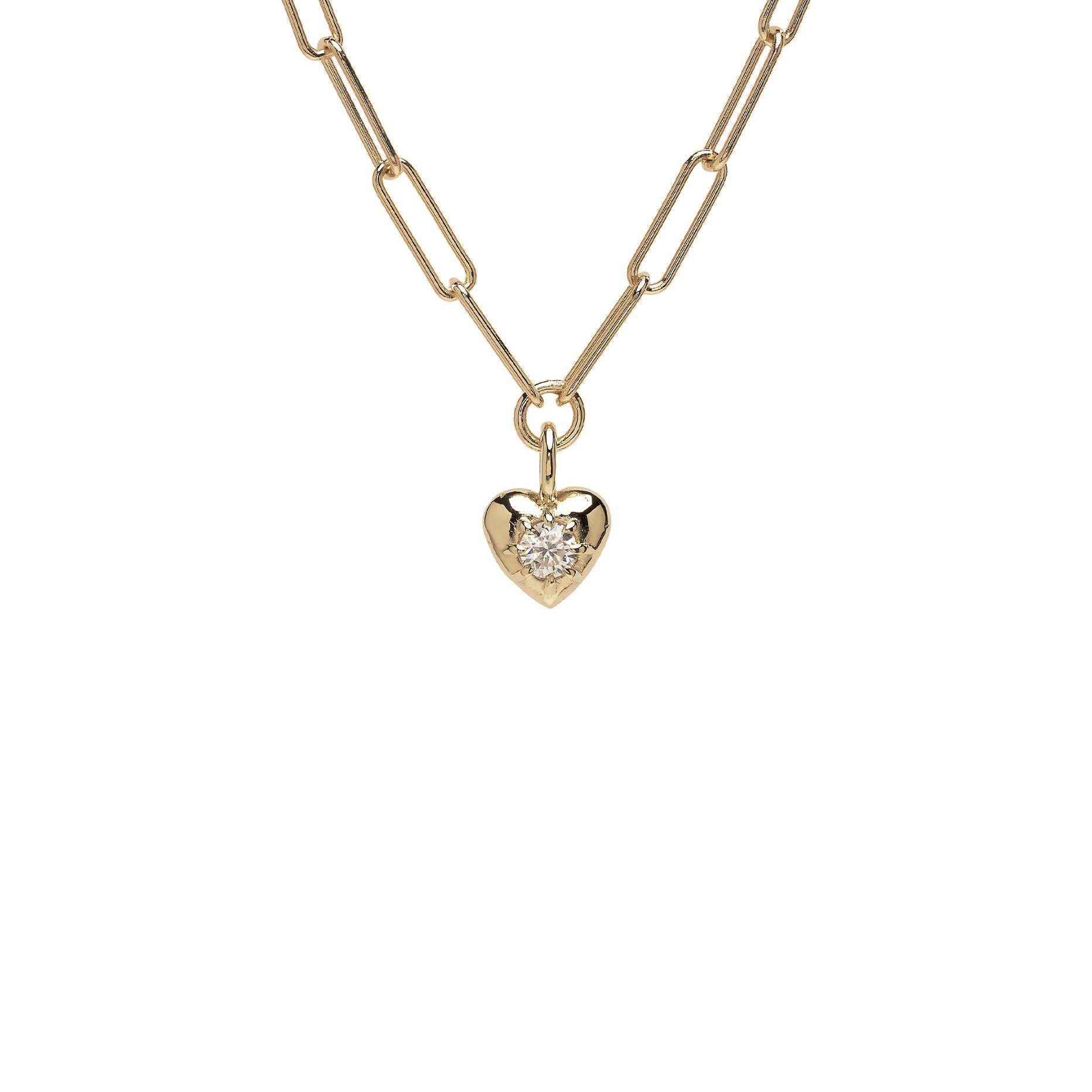 Heart Shaped Birthstone Charm Necklace Chain Id N4 Closeup
