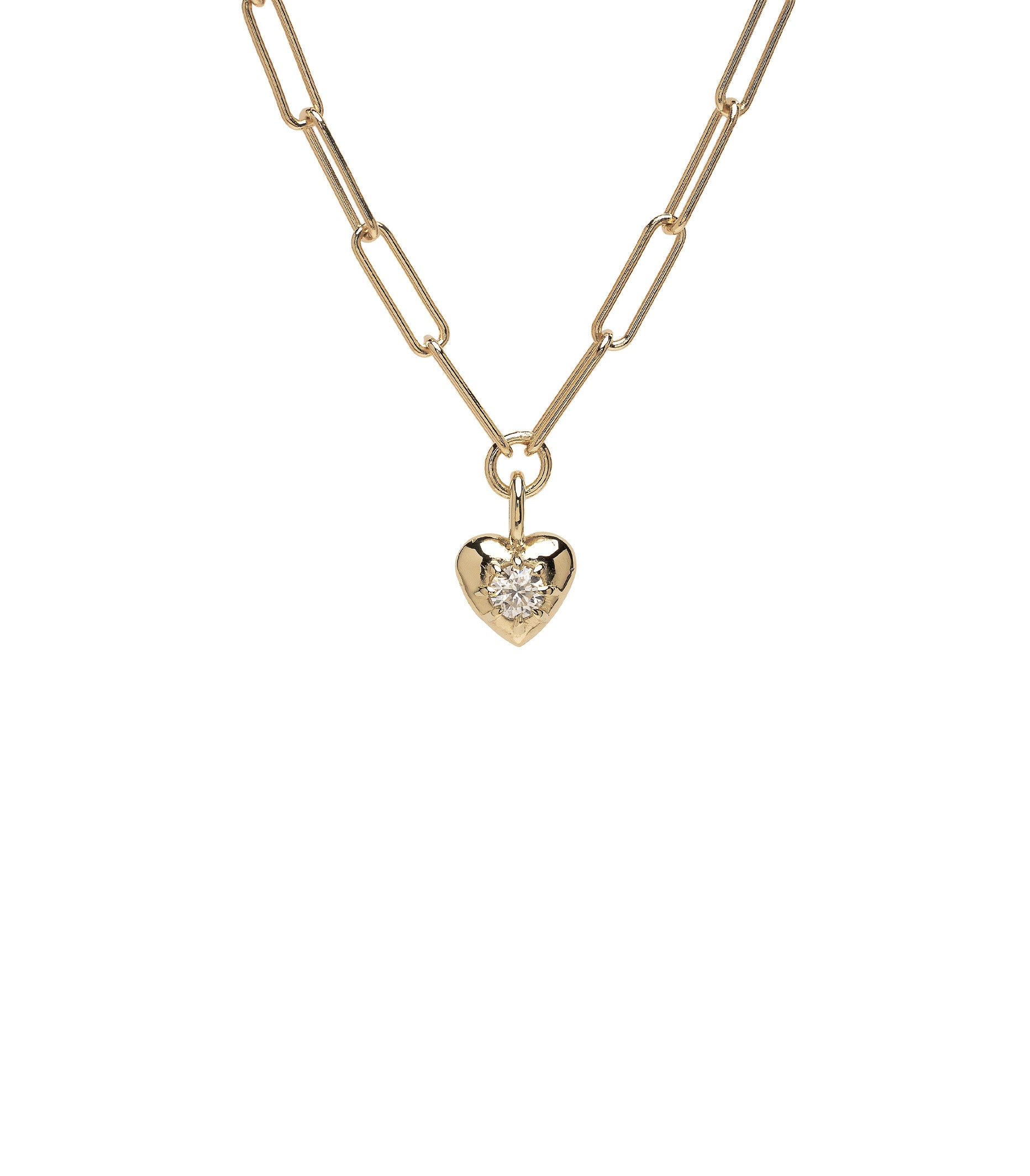 Heart Shaped Birthstone Charm Necklace Chain Id N4 Closeup