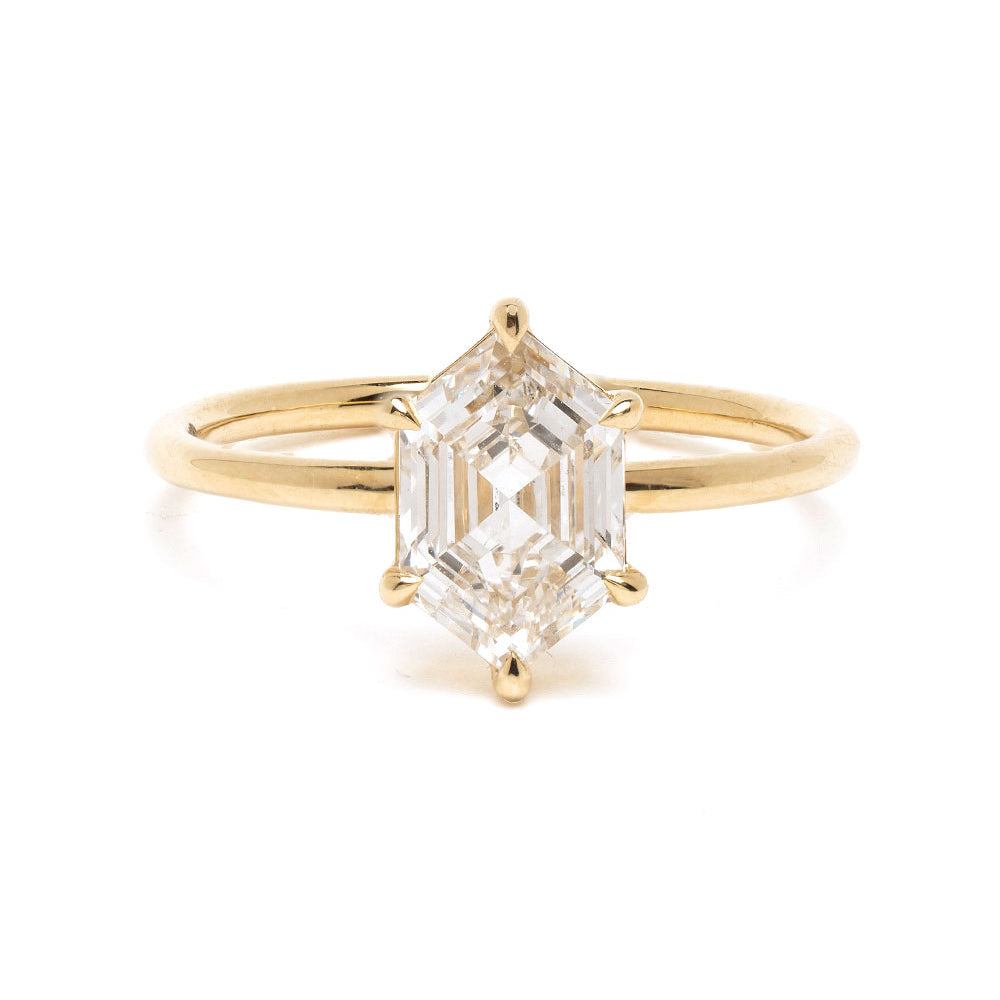 Hexagon Diamond Engagement Ring 1