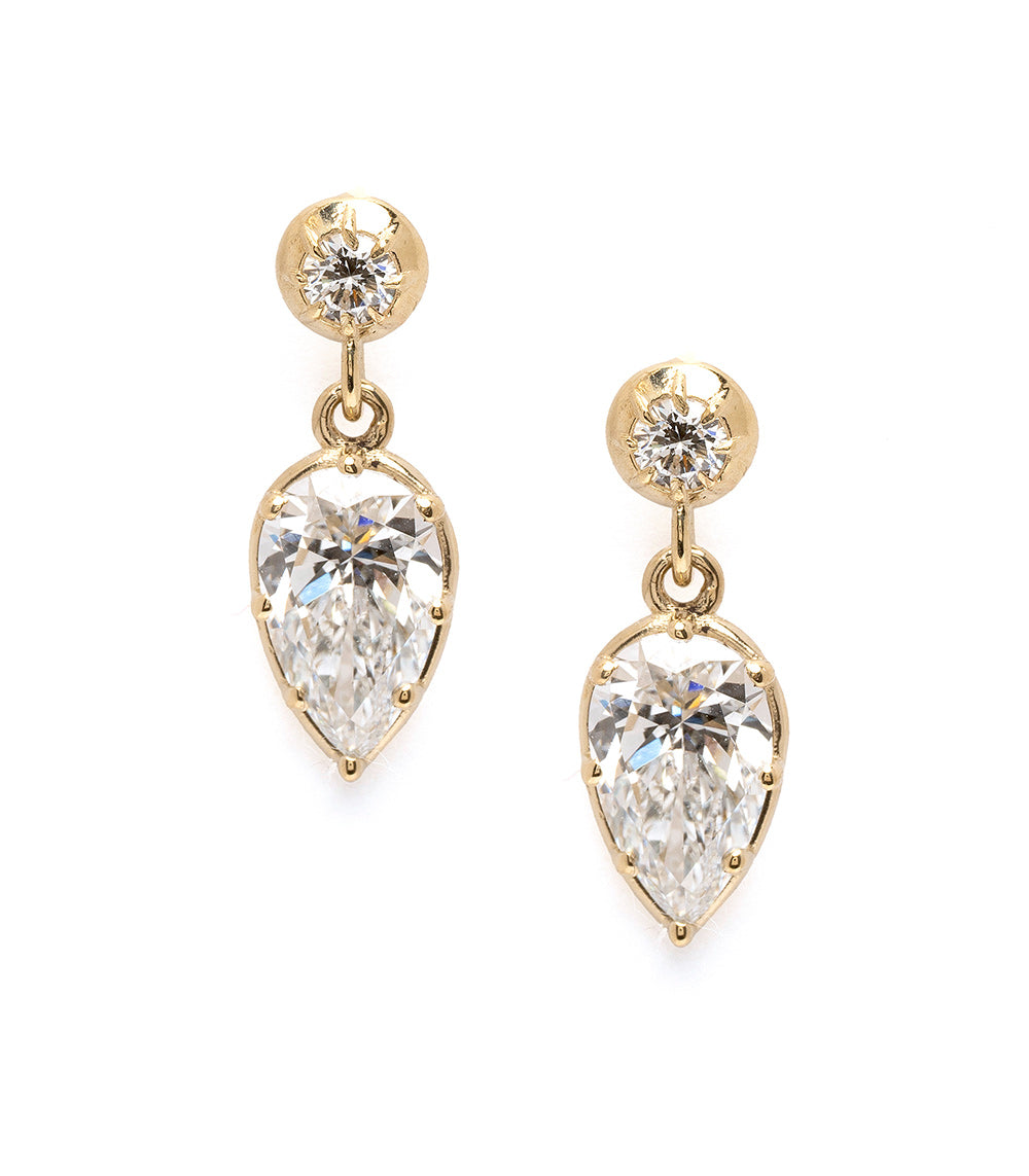 Medium Bezel Set Diamond Drop Earrings For Unique Engagement Rings