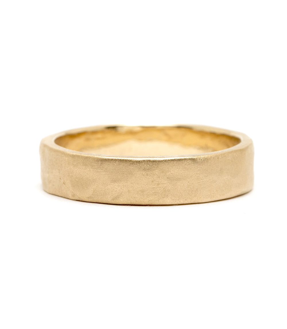 Mens Organic Textured 5mm Wedding Band
