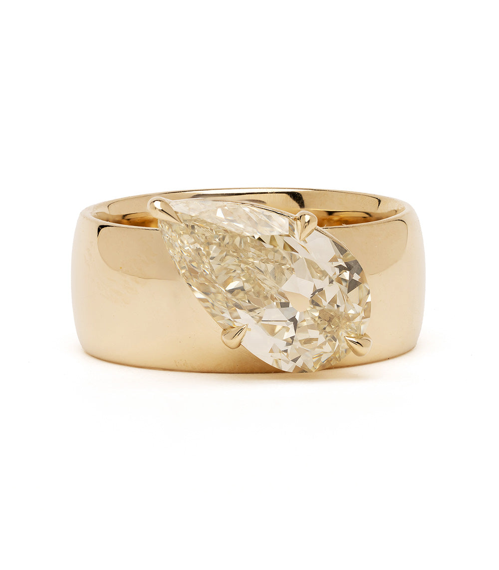 Lana - 2.96CT Tilted Pear Natural Diamond Engagement Ring