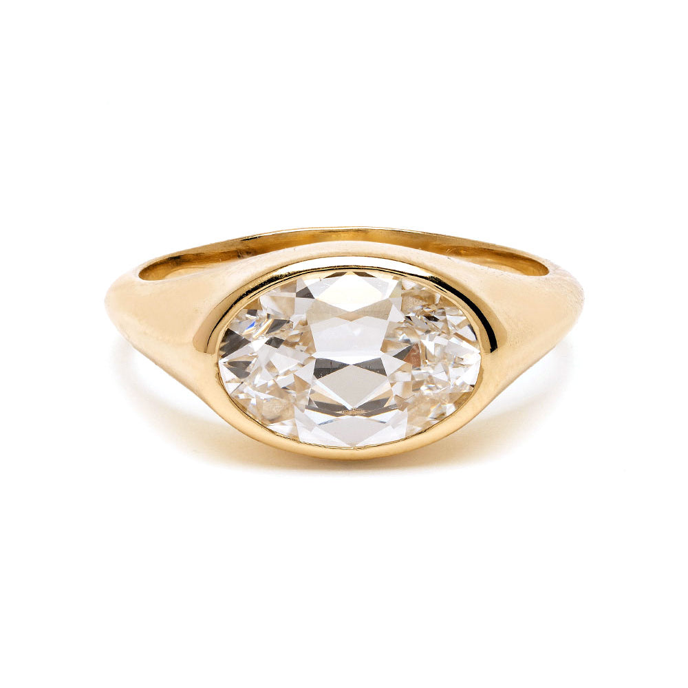 Old Mine Oval Lab Diamond Engagement Ring 1