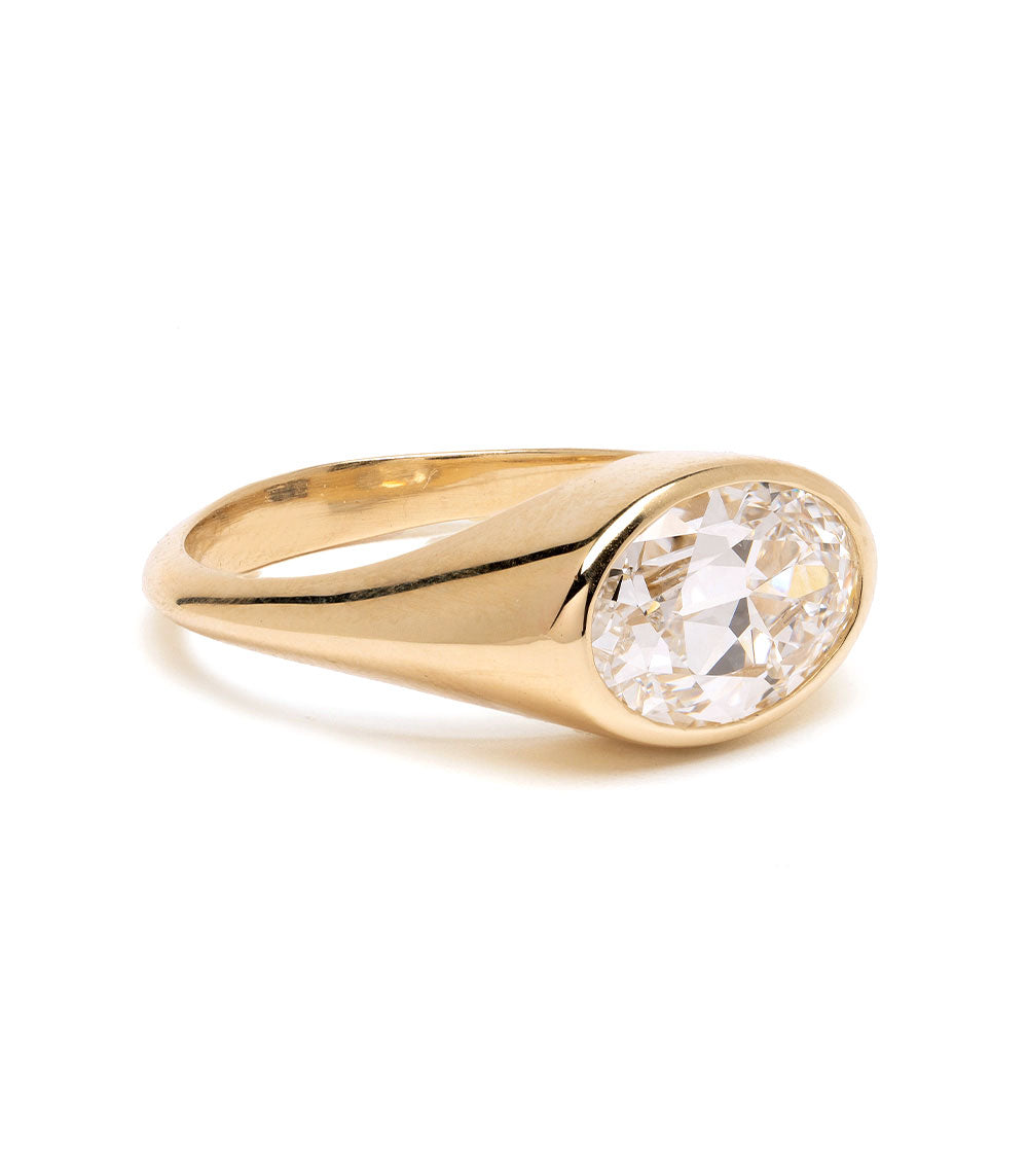 Old Mine Oval Signet Engagement Ring 2