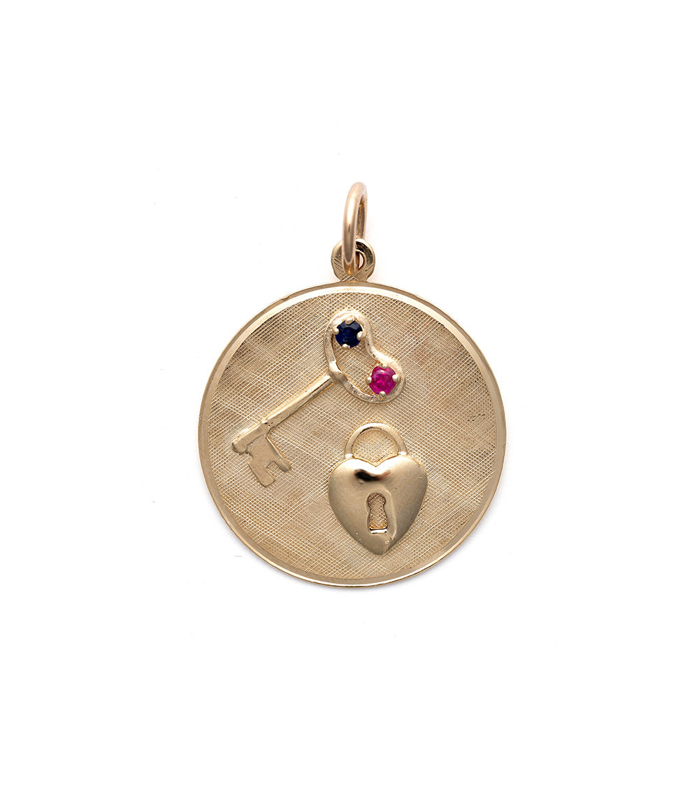 Retro Vintage Round Gold Charm