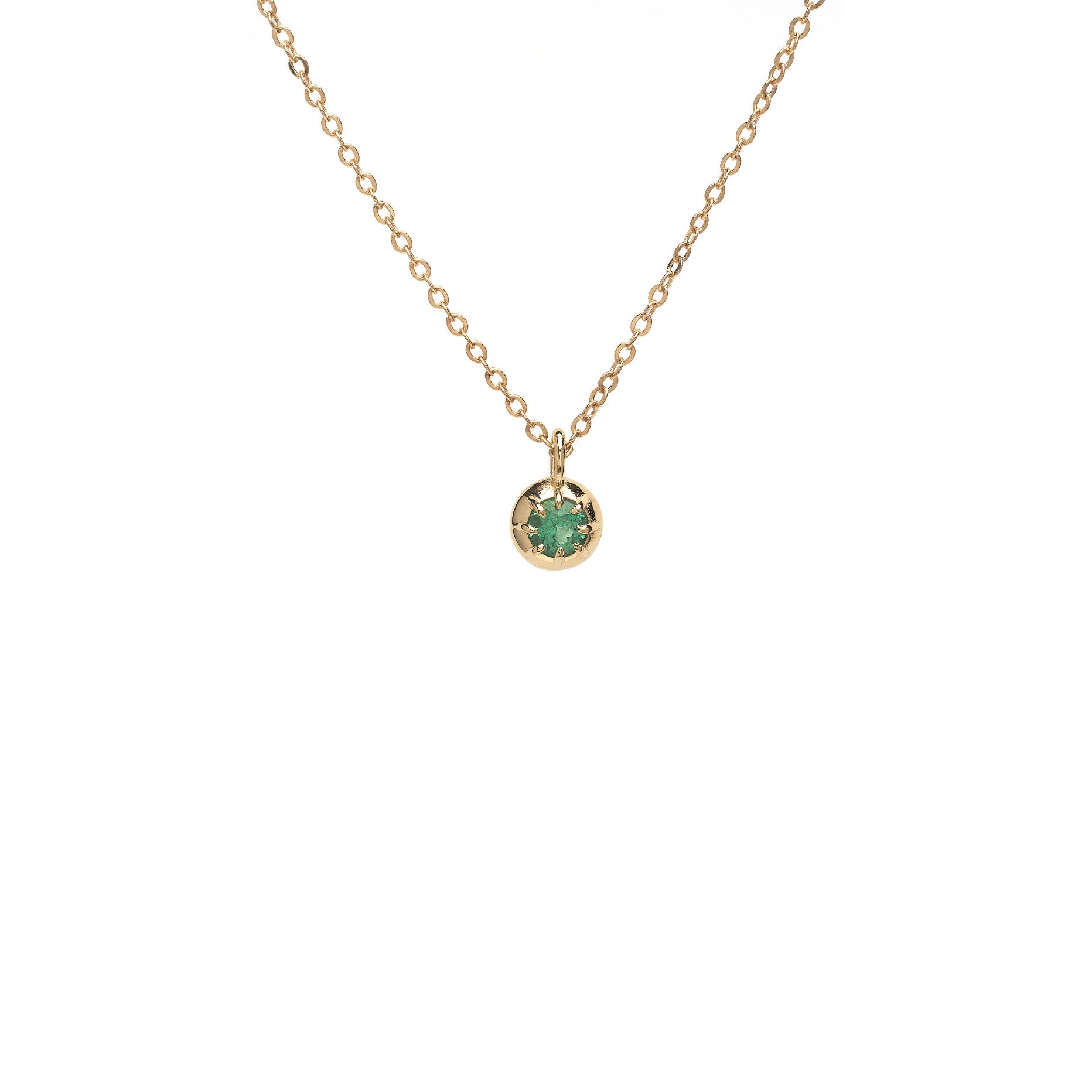 Round Birthstone Charm Necklace Id N2 Closeup