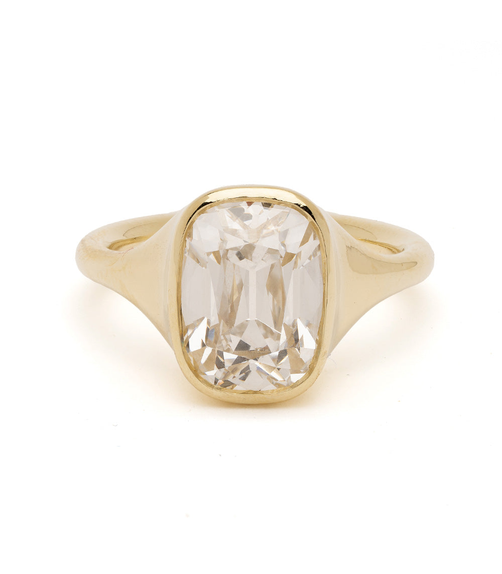 Isolde Old Mine Cushion Diamond Signet Engagement Ring – Sofia Kaman