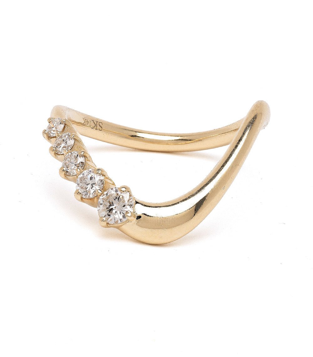 14k solid selling Gold V-Shape Ladies DC Band Ring