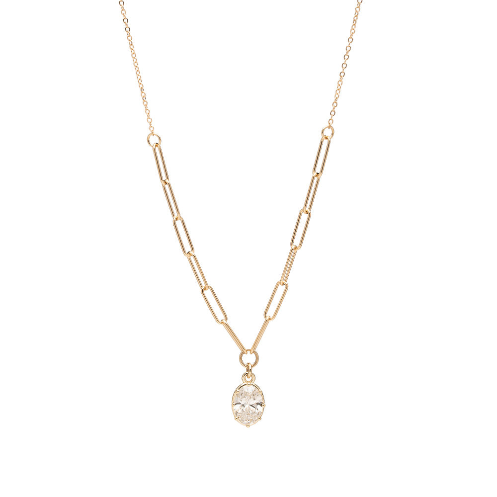 1ct Oval Lab Gigi Half Paperclip