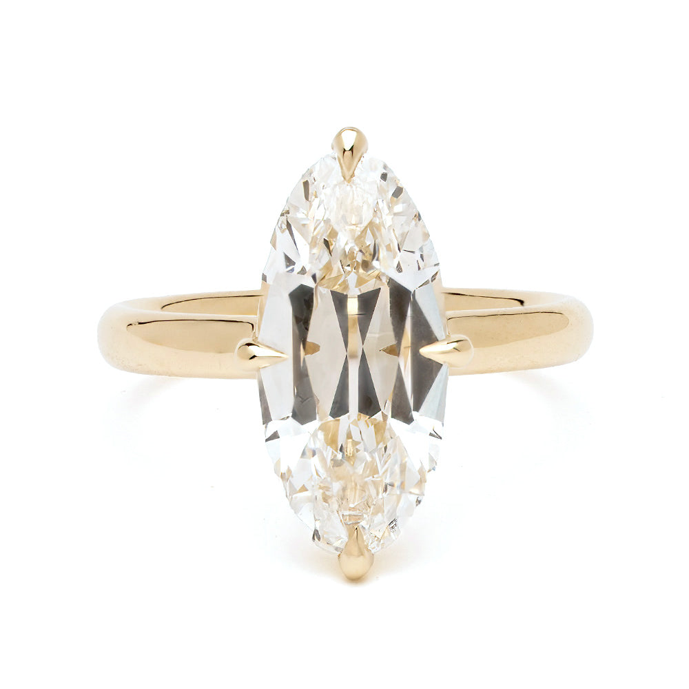 3.85 Antique Moval Billie Engagement Ring 1