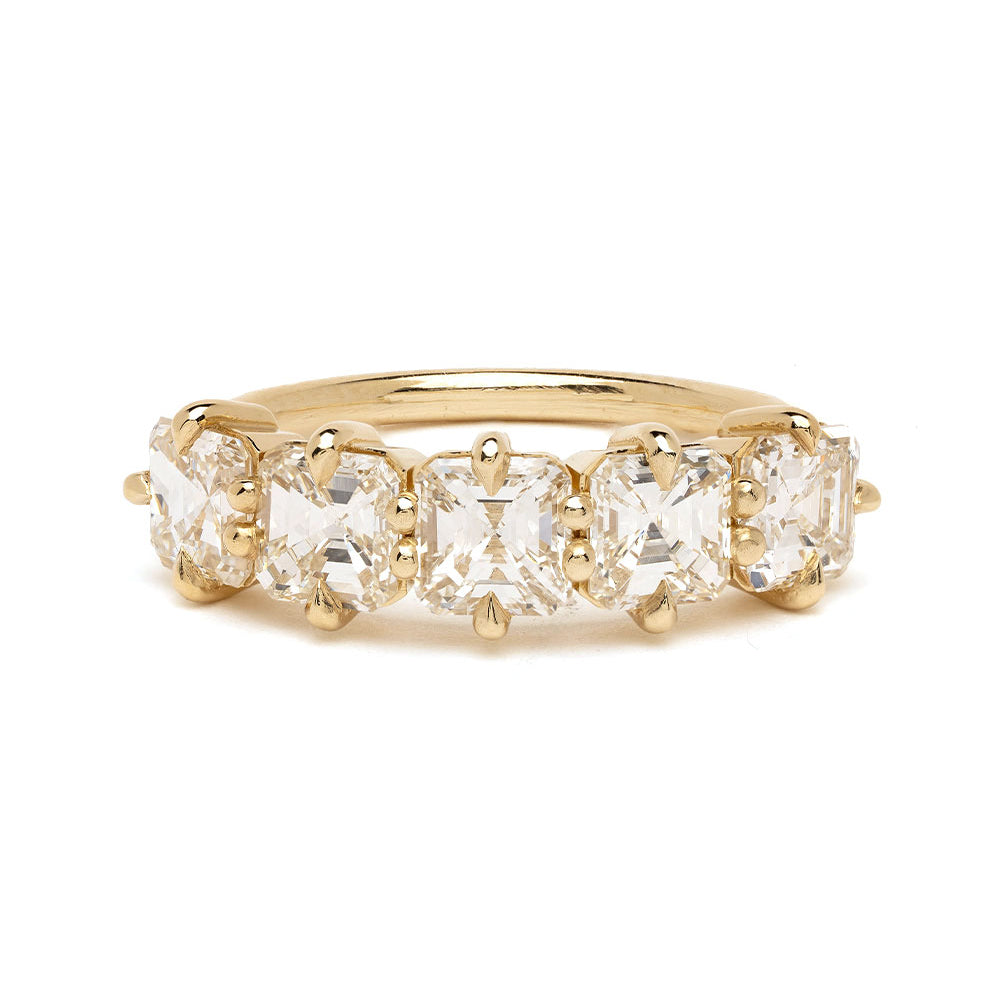 5 Stone Asscher Cut Diamond Stacking Band 1