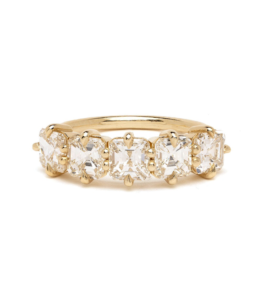 5 Stone Asscher Cut Diamond Stacking Band 1