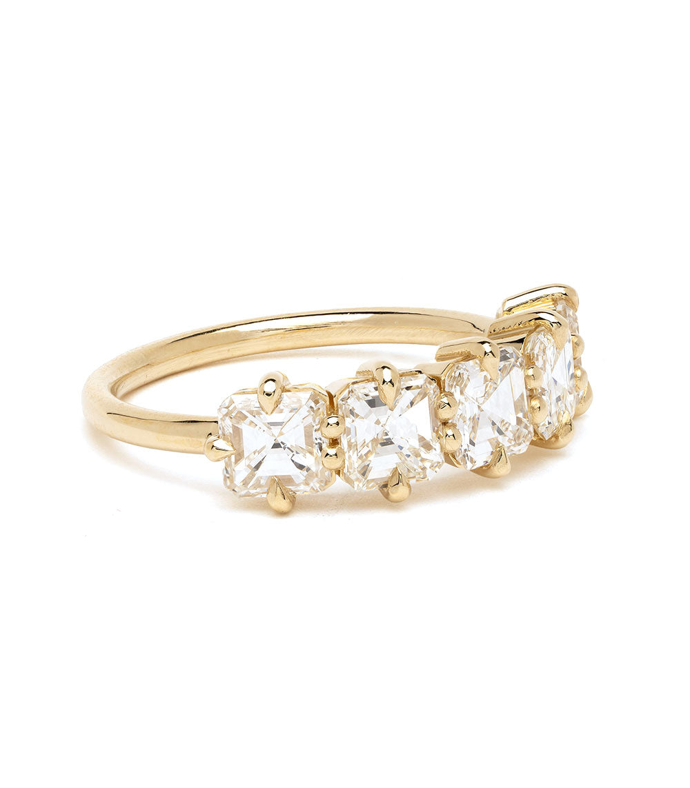 5 Stone Asscher Cut Diamond Stacking Band 2