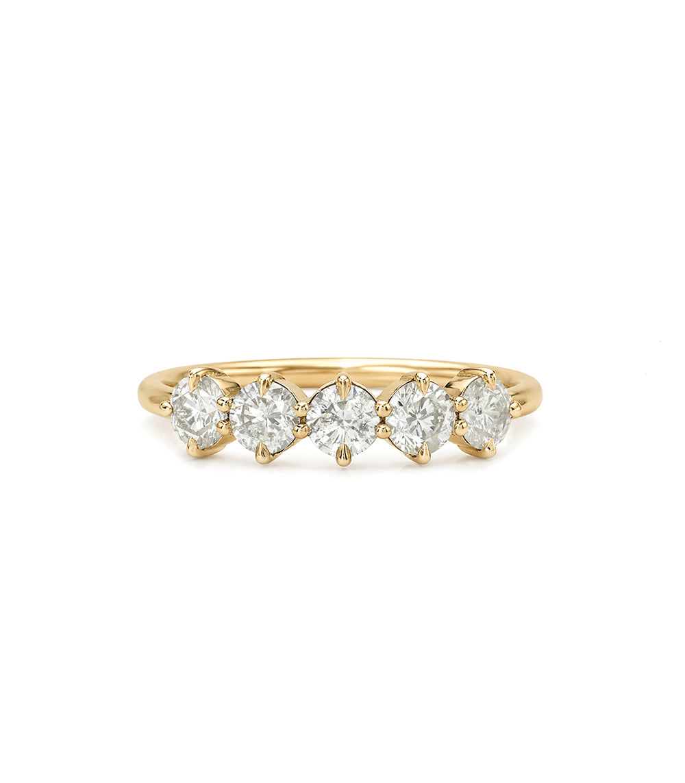 5 Stone Round Brilliant Cut Diamond Stacking Band In 14k Gold Pinky Ring Sk R68 Band Nd Br Rd