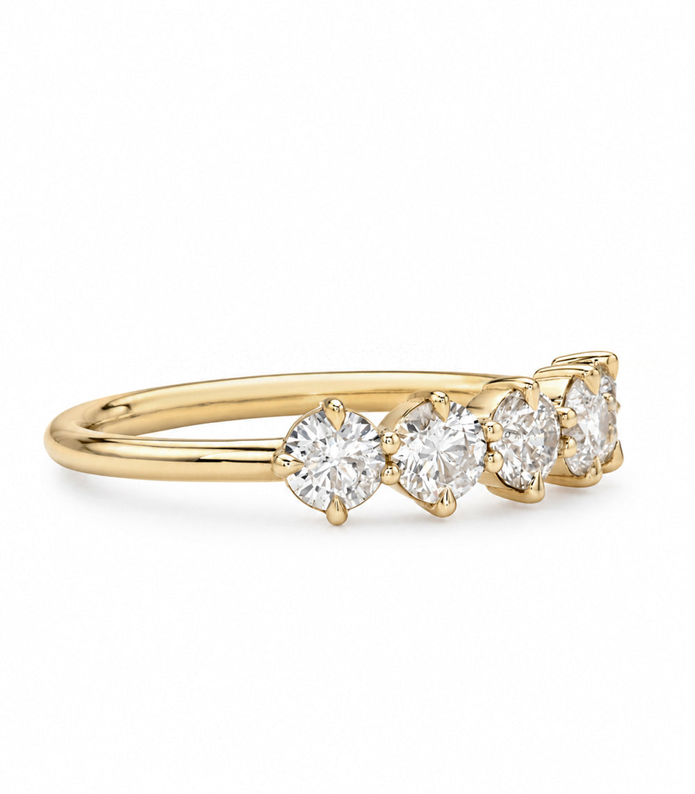 5 Stone Round Brilliant Cut Diamond Stacking Band In 14k Gold Sk R68 Band Nd Br Rd Side