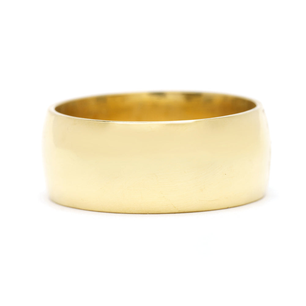 8mm Simple Cigar Wedding Band For Non Traditional Engagement Rings