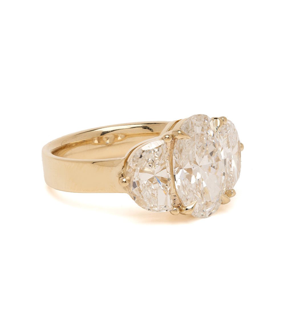 Charlie Oval Three Stone Lab Diamond Engagement Ring 2