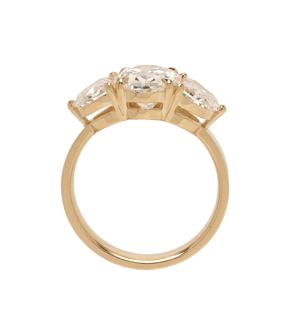 Charlie Oval Three Stone Lab Diamond Engagement Ring 3