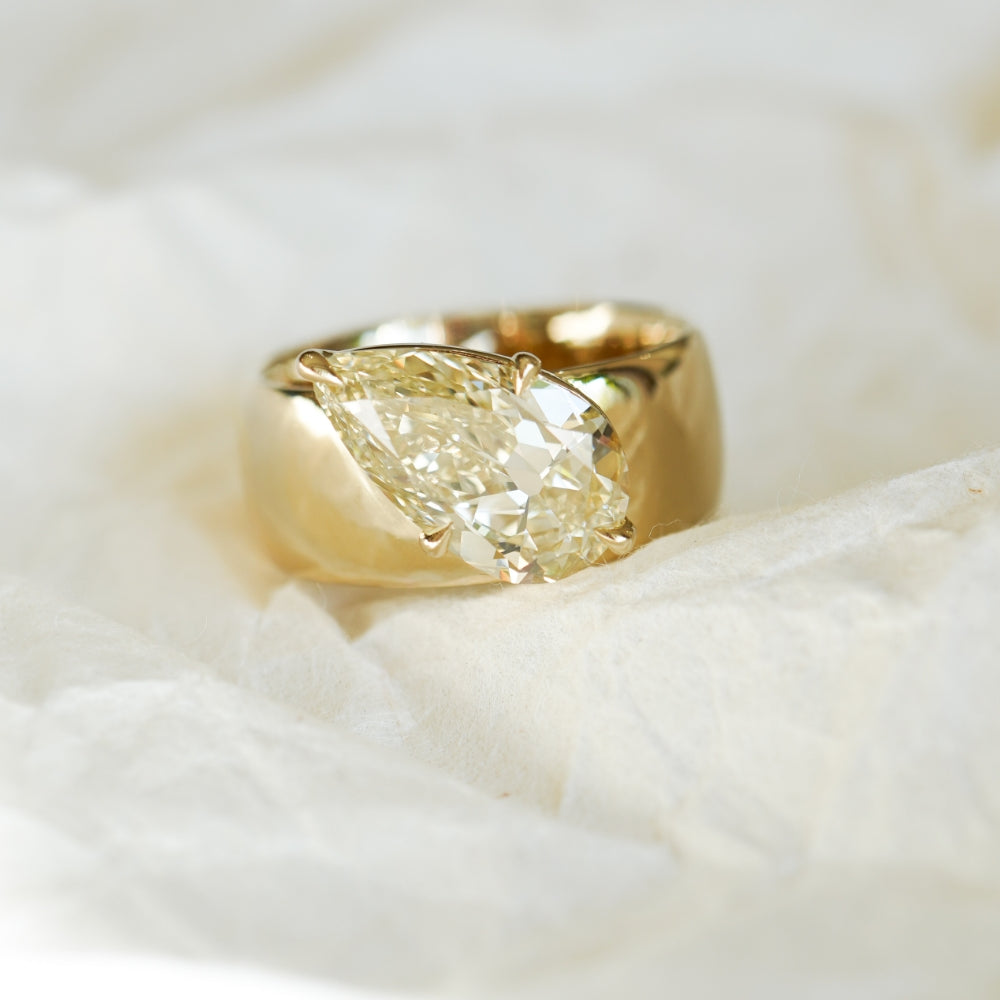 Cigar Band Engagement Ring Atyled Pic