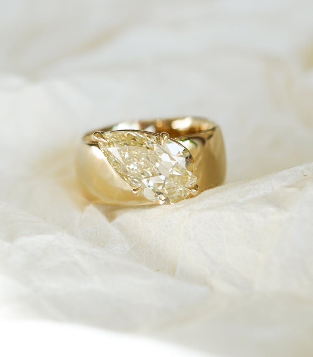 Cigar Band Engagement Ring Atyled Pic