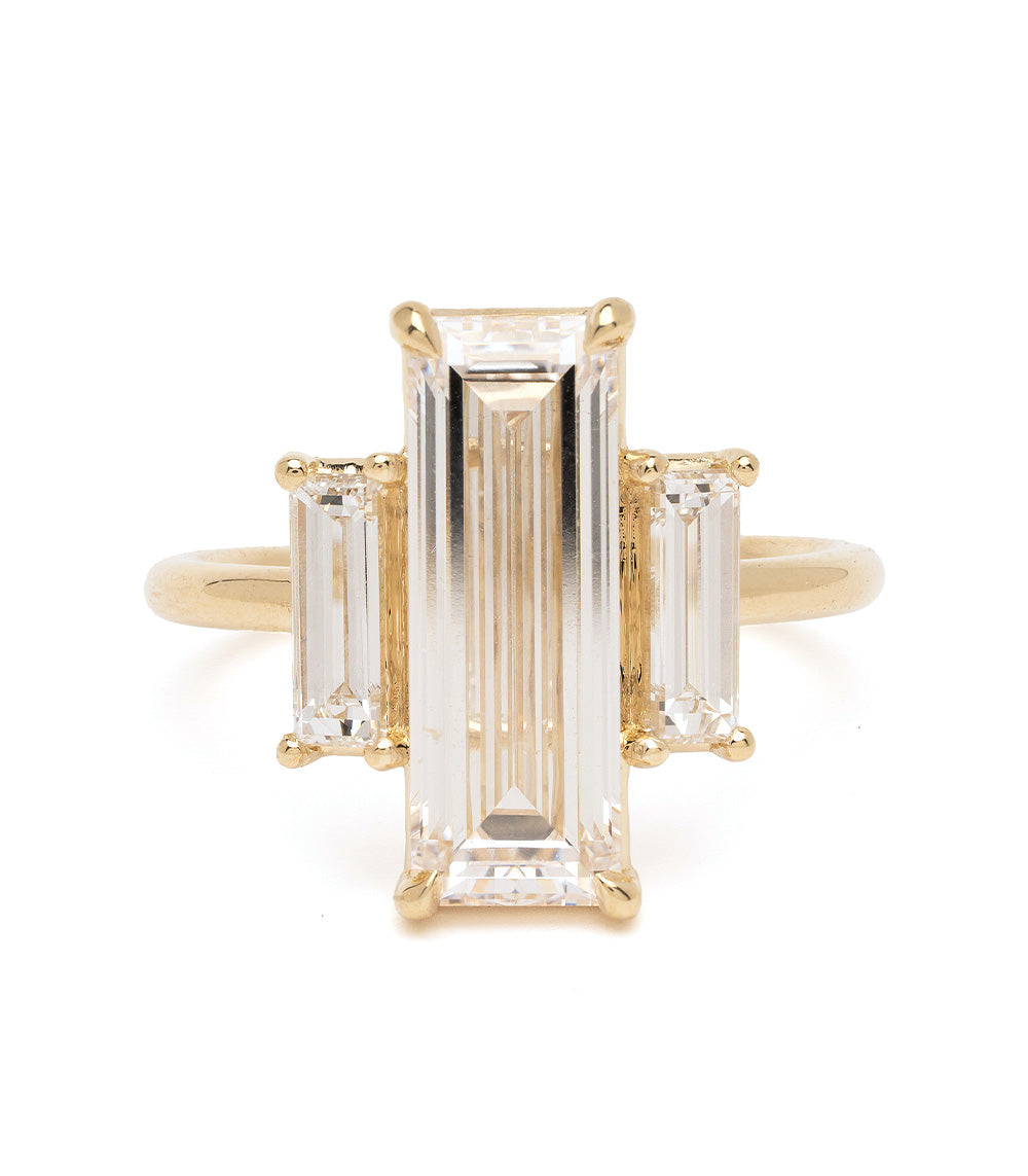 Emerald Cut Three Stone Diamond Ring Sk R124 Lgd Ns Bg 3.23 A