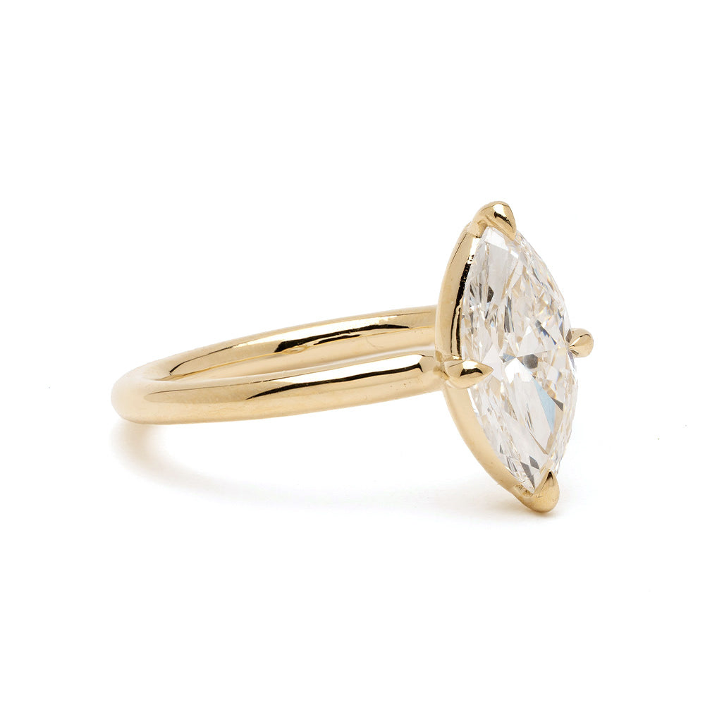 Mini Billie Marquise Diamond Pinky Ring 2