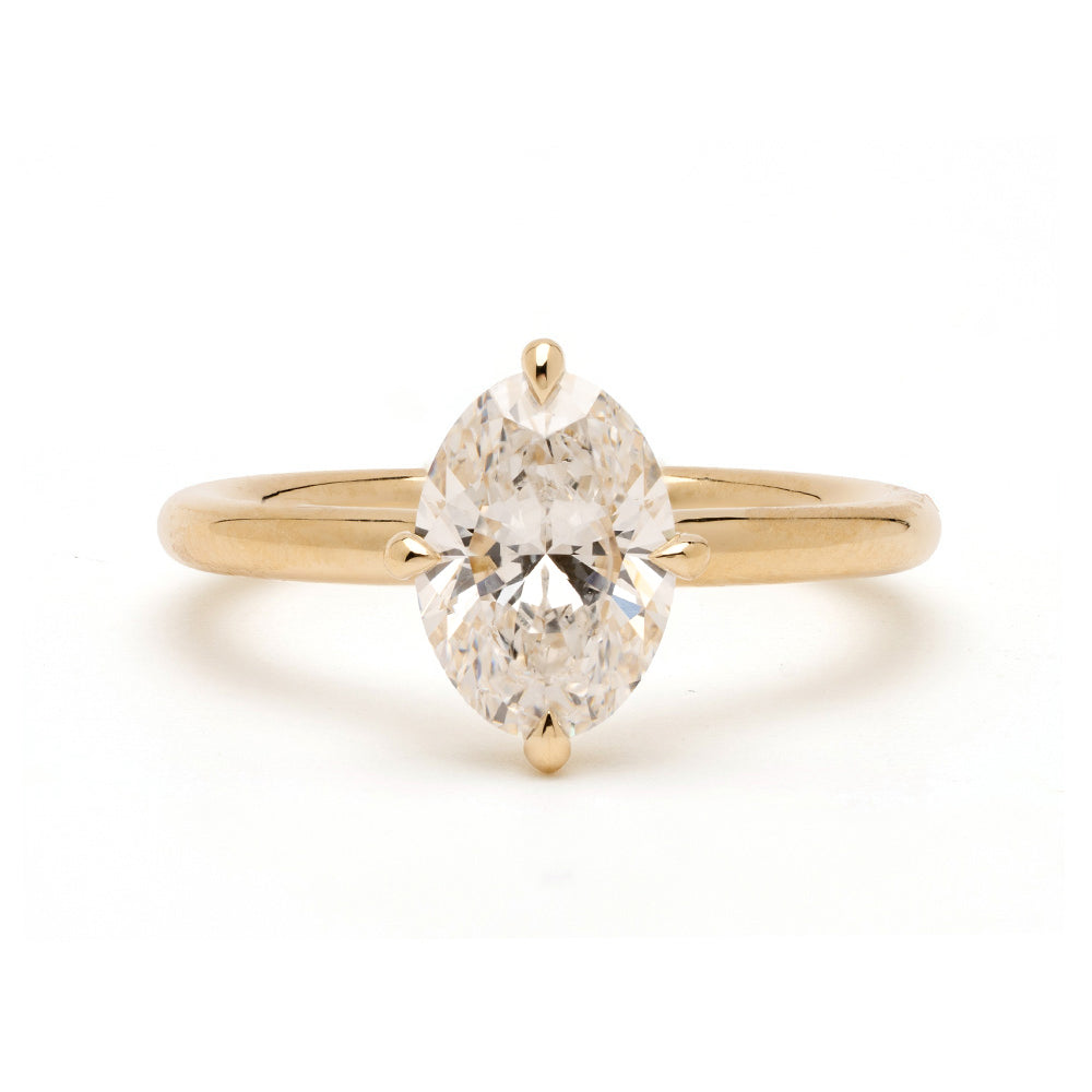 Mini Billie Oval Diamond Pinky Ring 1