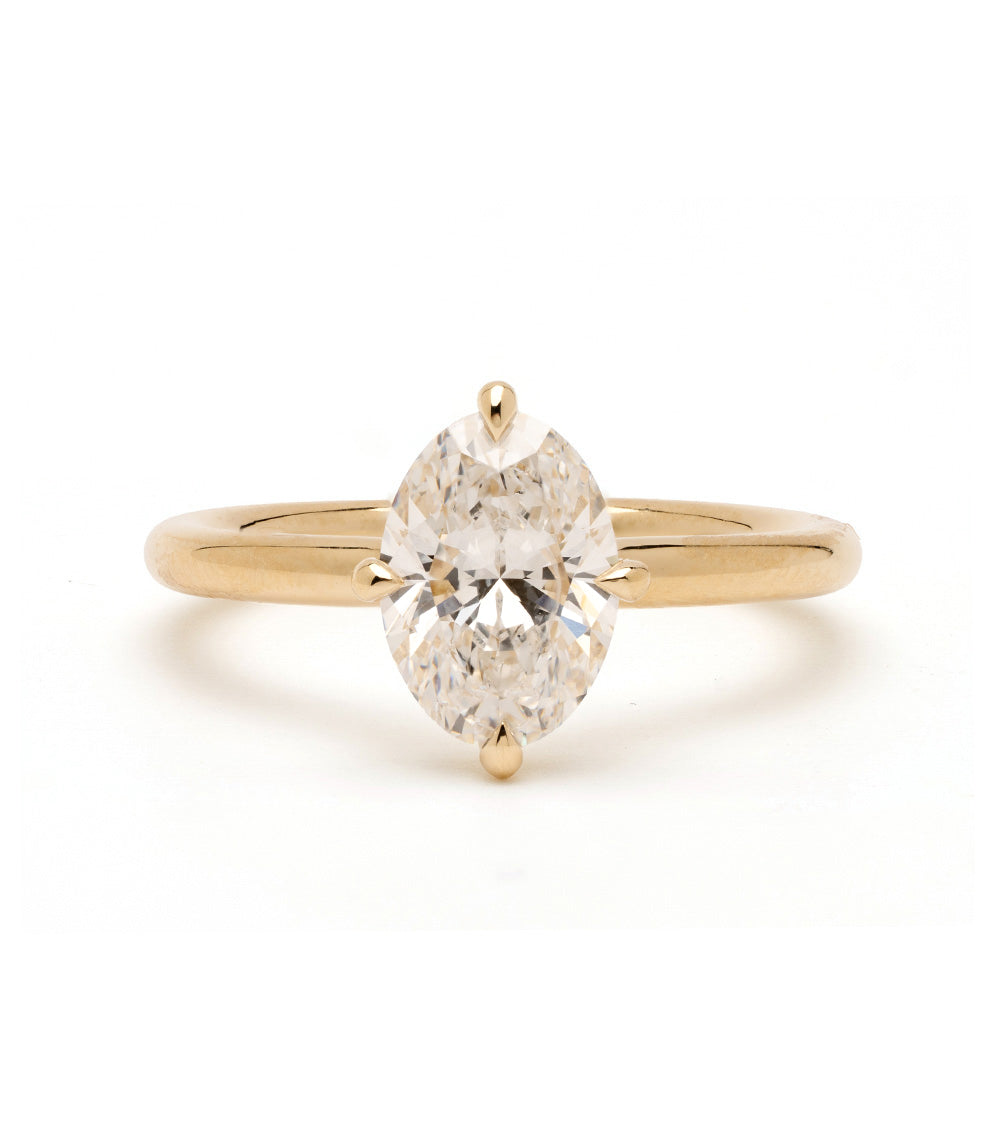 Mini Billie Oval Diamond Pinky Ring 1