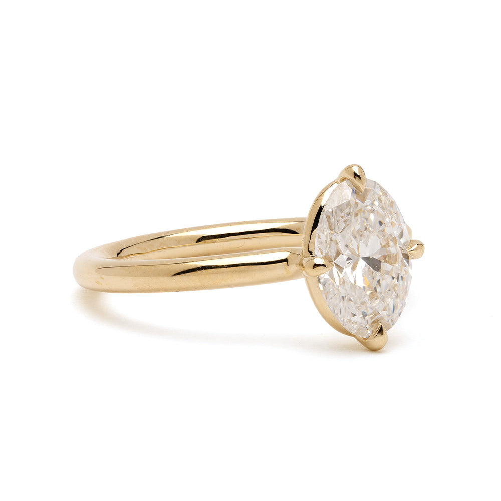 Mini Billie Oval Diamond Pinky Ring 2