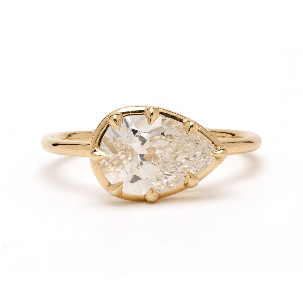 Mini Gigi Pear Diamond Pinky Ring 1