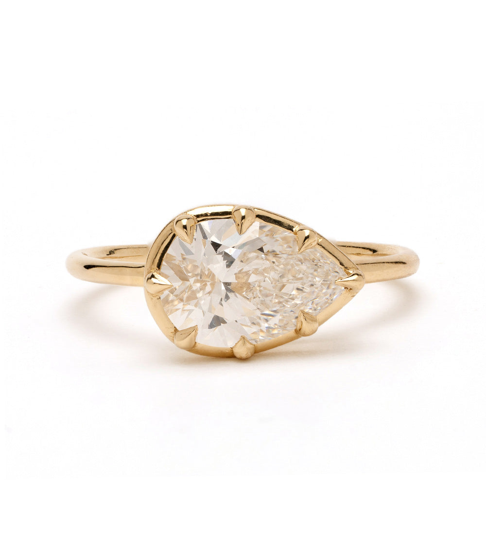 Mini Gigi Pear Diamond Pinky Ring 1