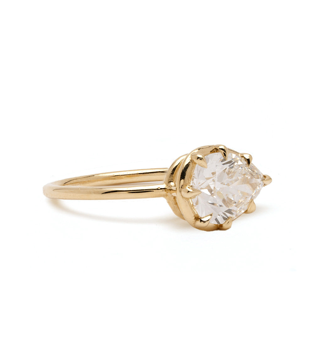 Mini Gigi Pear Diamond Pinky Ring 2