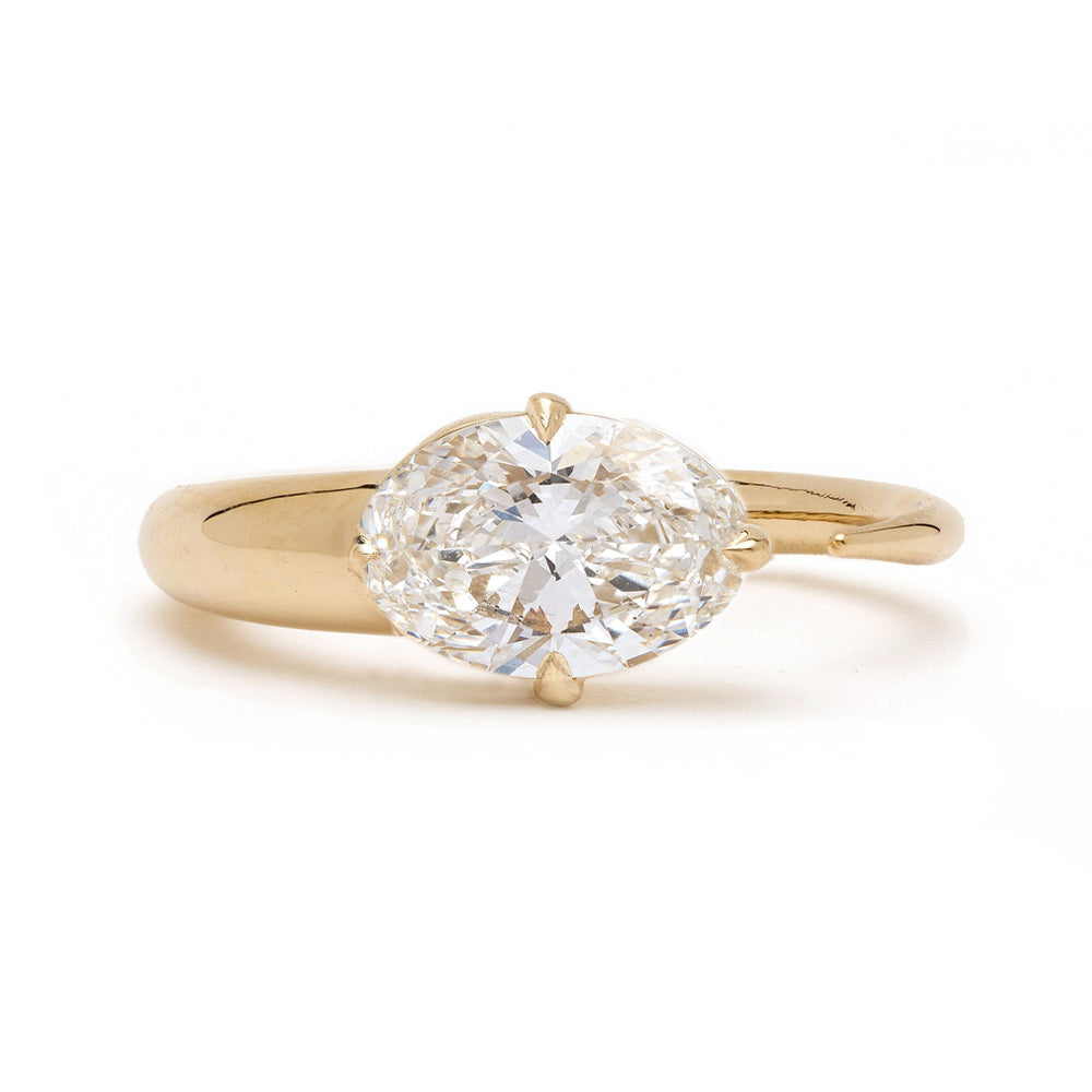 Mini Sloane Oval Diamond Pinky Ring 1