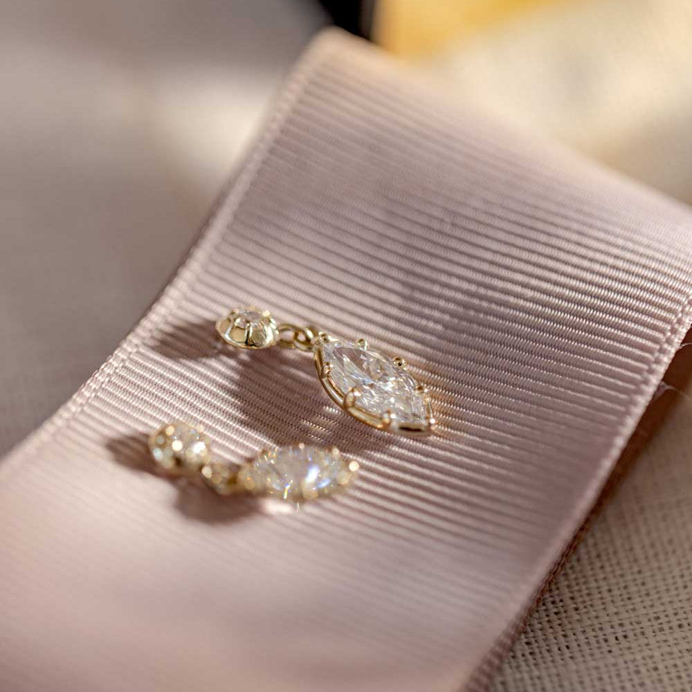 Marquise lab grown diaamon dangle earrings