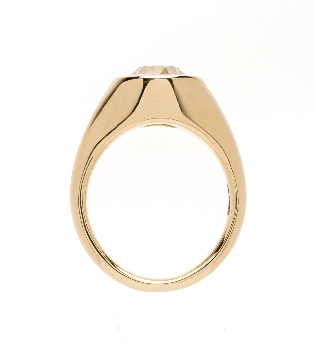 Sk R121 Chunky Gold Pinky Ring Old European Diamond 3
