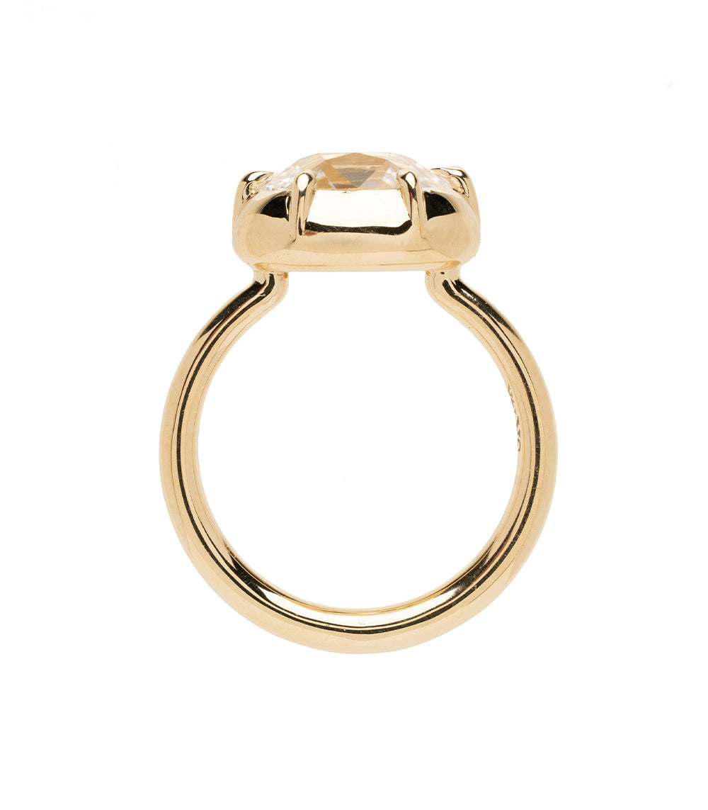 Antique Button Back Cushion Lab Diamond Engagement Ring 3